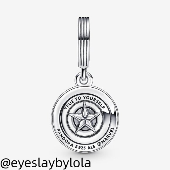Pandora Marvel The Avengers Captain America Shield Dangle Charm - Picture 5 of 6